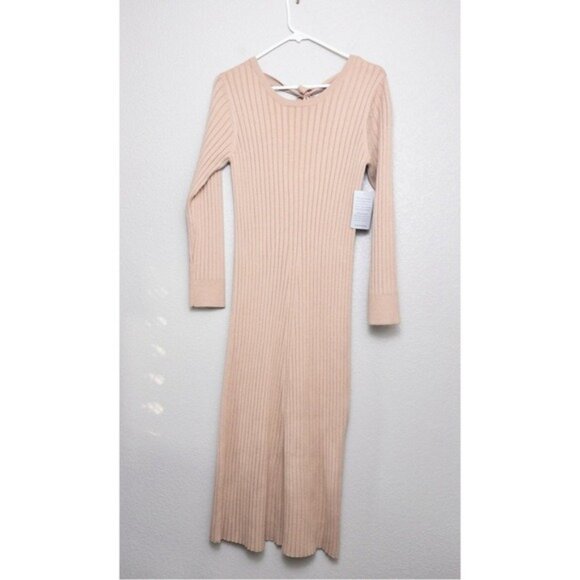 NWT WAYF Dede x Emily Hollie Sweater Dress S BFF Collection Ribbed Knit Midi - Picture 5 of 13